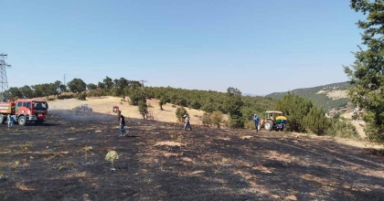 GÖRDES’TE ARAZİ YANGINI BÜYÜMEDEN SÖNDÜRÜLDÜ