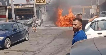 JAGUAR'IN ELEKTRİKLİ ARABASI KENDİ KENDİNE YANDI