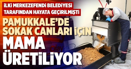 PAMUKKALE’DE SOKAK CANLARI İÇİN MAMA ÜRETİLİYOR