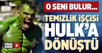 TEMİZLİK İŞÇİSİ HULK’A DÖNÜŞTÜ