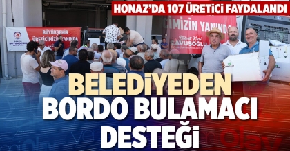 BELEDİYEDEN BORDO BULAMACI DESTEĞİ