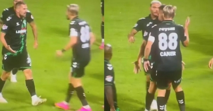 CANER ERKİN MAÇTA TAKIM ARKADAŞINA TOKAT ATTI, KIRMIZI KARTLA OYUNDAN ATILDI