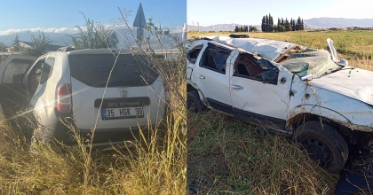 HURDAYA DÖNEN ARAÇTAN SAĞ ÇIKTI