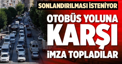 OTOBÜS YOLUNA KARŞI İMZA TOPLADILAR