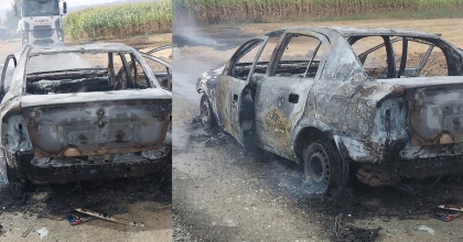 OTOMOBİL YANARAK KULLANILAMAZ HALE GELDİ