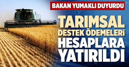 TARIMSAL DESTEK ÖDEMELERİ HESAPLARA YATIRILDI