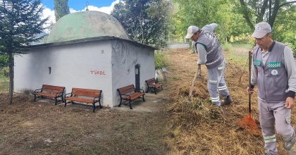 TESLİM ABDAL TÜRBESİNİN ÇEVRESİ TEMİZLENDİ