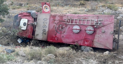 YANGIN BÖLGESİNDEN DÖNEN ARAZÖZ ŞARAMPOLE YUVARLANDI