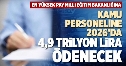 KAMU PERSONELİNE 2026’DA 4,9 TRİLYON LİRA ÖDENECEK