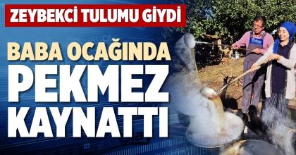 BABA OCAĞINDA PEKMEZ KAYNATTI