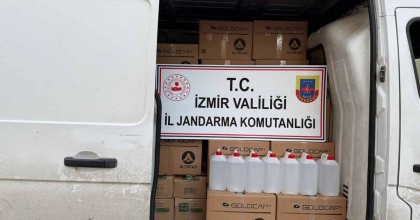 İZMİR'DE SAHTE ALKOL BASKINI: PİYASA DEĞERİ 1.3 MİLYON TL