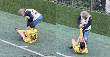 KRAMP GİREN FUTBOLCUYA GAZETECİ YARDIM ETTİ