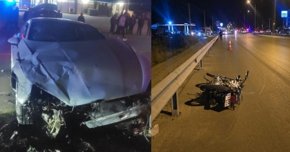 OTOMOBİLLE MOTOSİKLETİN ÇARPIŞTIĞI KAZADA BİR KİŞİ ÖLDÜ, 2 KİŞİ YARALANDI