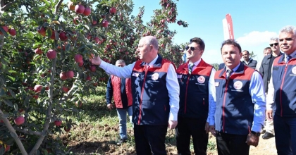 VALİ COŞKUN ELMA HASADINA KATILDI