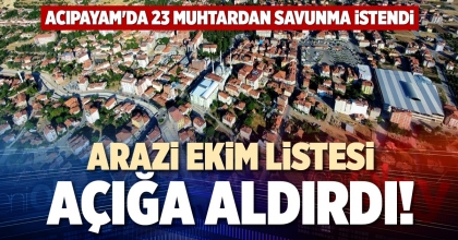 ARAZİ EKİM LİSTESİ AÇIĞA ALDIRDI!