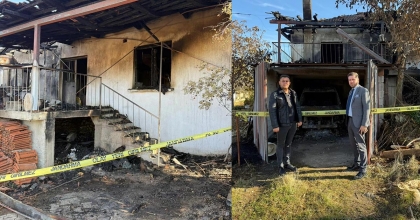 BAŞKAN TATIK, EVİ YANAN AİLEYE DESTEK OLDU