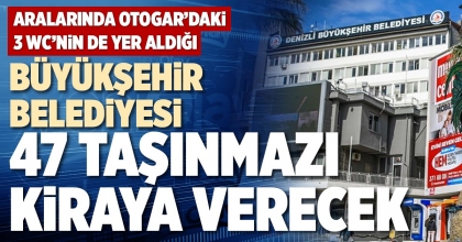 BÜYÜKŞEHİR BELEDİYESİ 47 TAŞINMAZI KİRAYA VERECEK