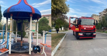 ÇOCUKLAR PARK SPOR ALETİNİ ATEŞE VERDİ