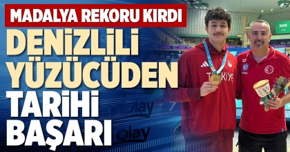 DENİZLİLİ YÜZÜCÜDEN TARİHİ BAŞARI