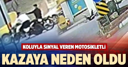 KOLUYLA SİNYAL VEREN MOTOSİKLETLİ KAZAYA NEDEN OLDU