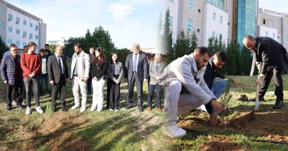 REKTÖR GÜNGÖR ÖĞRENCİLERLE BİRLİKTE FİDAN DİKTİ