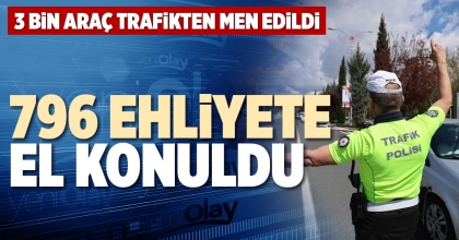 796 EHLİYETE EL KONULDU