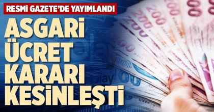 ASGARİ ÜCRET KARARI KESİNLEŞTİ