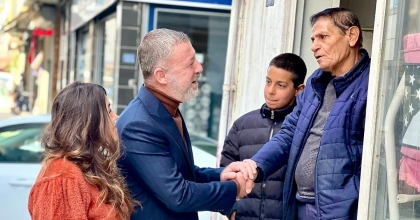 İLÇE ESNAFINI TEK TEK ZİYARET ETTİ