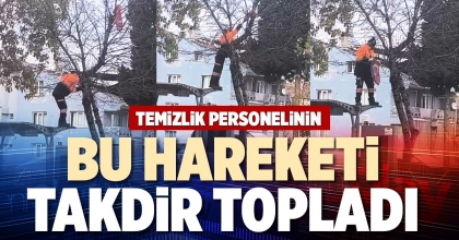 TEMİZLİK PERSONELİNİN BU HAREKETİ TAKDİR TOPLADI