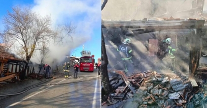 YANGINDA İŞ YERİ KULLANILAMAZ HALE GELDİ