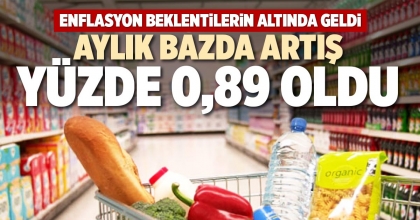 AYLIK BAZDA ARTIŞ YÜZDE 0,89 OLDU