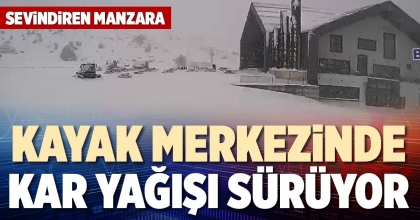 KAYAK MERKEZİNDE KAR YAĞIŞI SÜRÜYOR