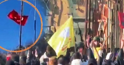 MARDİN NUSAYBİN SINIRINDA PROVOKASYON GRUP TÜRK BAYRAĞINI İNDİRDİLER