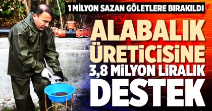 ALABALIK ÜRETİCİSİNE 3,8 MİLYON LİRALIK DESTEK