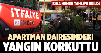 APARTMAN DAİRESİNDEKİ YANGIN KORKUTTU