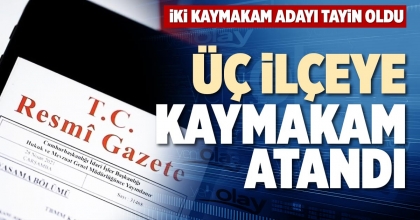 ÜÇ İLÇEYE KAYMAKAM ATANDI