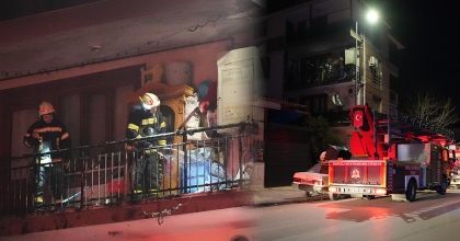 BALKONDAKİ KOMBİ YANGIN ÇIKARDI