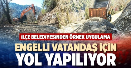 ENGELLİ VATANDAŞ İÇİN YOL YAPILIYOR