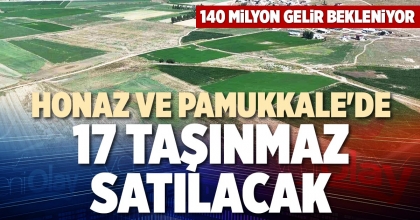 HONAZ VE PAMUKKALE'DE 17 TAŞINMAZ SATILACAK