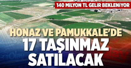 HONAZ VE PAMUKKALE'DE 17 TAŞINMAZ SATILACAK