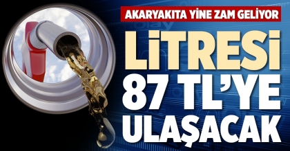 LİTRESİ 87 TL’YE ULAŞACAK