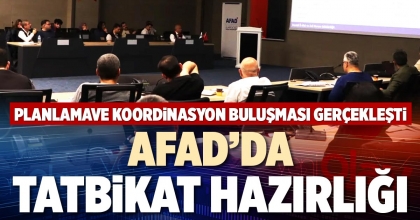 AFAD’DA TATBİKAT HAZIRLIĞI