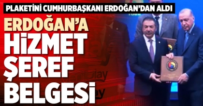 ERDOĞAN’A HİZMET ŞEREF BELGESİ