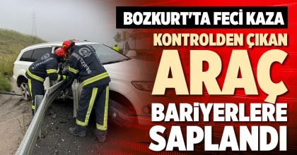 KONTROLDEN ÇIKAN ARAÇ BARİYERLERE SAPLANDI