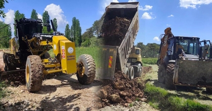 ÇAMELİ’DE YAĞIŞLARIN ZARAR VERDİĞİ ARAZİ YOLLARINDA BAKIM ÇALIŞMASI
