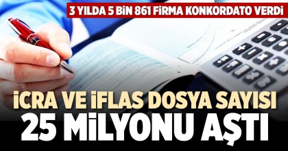İCRA VE İFLAS DOSYA SAYISI 25 MİLYONU AŞTI
