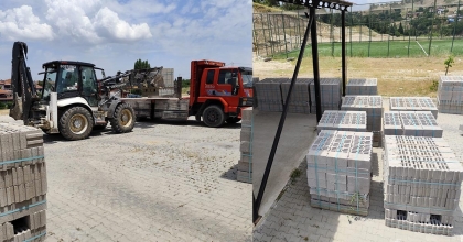 TÜRLÜBEY’E BİR KAMYON İNŞAAT MALZEMESİ