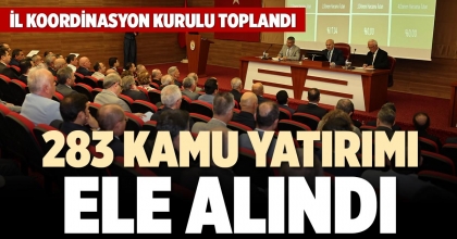 283 KAMU YATIRIMI ELE ALINDI