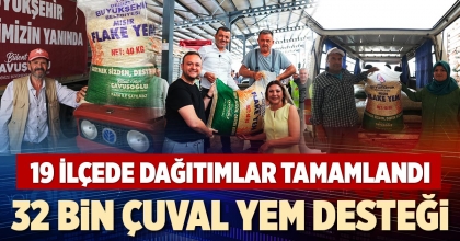 32 BİN ÇUVAL YEM DESTEĞİ