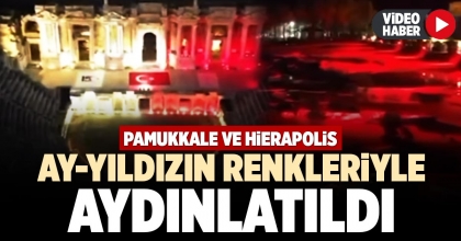 AY-YILDIZIN RENKLERİYLE AYDINLATILDI